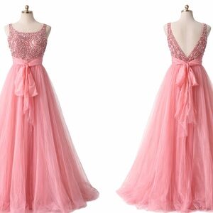 Sherri Hill Pink Embellished Prom Dress